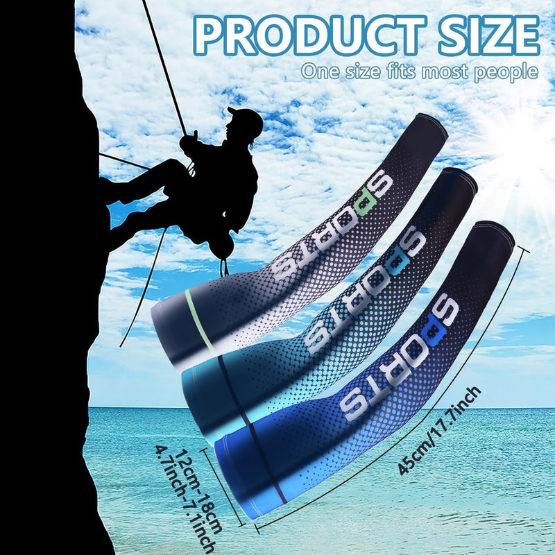 Bacophy 6 Pairs Arm Sleeves UV Protection Cooling Men Women Sunblock Cycling Arm Cover - Image 4